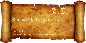 Kocsák Ditta névjegykártya